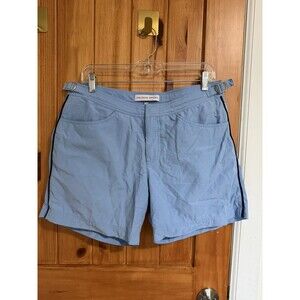 ORLEBAR BROWN Light Blue Bulldog OB Classic 6” Swim Shorts Trunks Sz 33